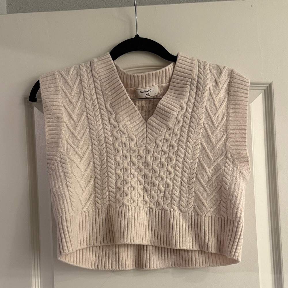 Artizia Babaton Cream Knit Sweater Vest